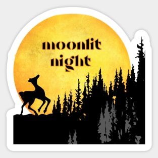 moon shadow,moonlit night Sticker